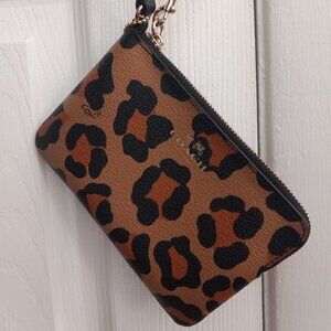 COACH Animal Print Leopard Wristlit